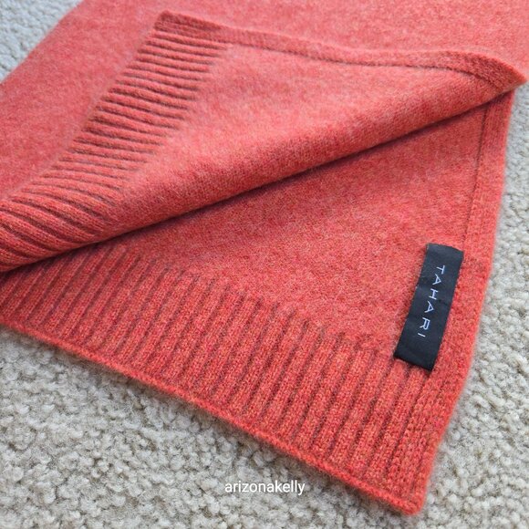 NWOT Tahari Cashmere in Heather Orange Pink - Picture 4 of 16